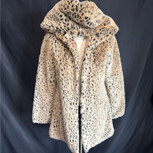 Leopard Print Faux Fur Coat